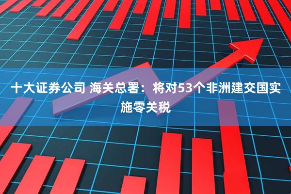 十大证券公司 海关总署：将对53个非洲建交国实施零关税